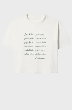 Женская белая футболка CROPPED BOXY GRAPHIC Белый L Calvin Klein Jeans LV047F823G