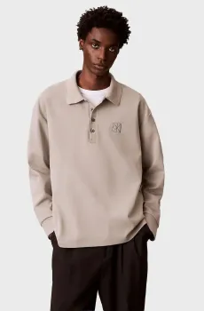 Мужское бежевое поло DOUBLE FACE Бежевый S Calvin Klein LV04LE212G