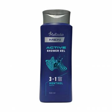 Мужской гель для душа 3 в 1 Melado Men Active Shower Gel с ментолом, 500 мл Мужской гель для душа 3 в 1 Melado Men Active Shower Gel с ментолом, 500 мл