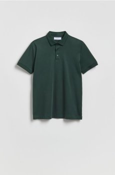 Reserved - Бавовняна сорочка-поло slim - темно-зелений - 012HM-79X