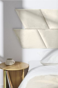 Обшитий панель з велюровим покриттям - нюдовий