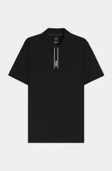 Мужское черное поло Черный L BOSS 11356