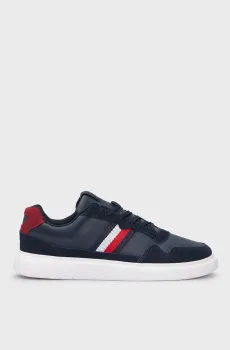 Мужские темно-синие кожаные сникерсы LIGHT CUPSOLE LTH MIX STRIPES Синий 42 Tommy Hilfiger FM0FM04889
