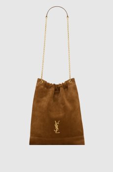 Замшевая коричневая сумка-кисет JAMIE