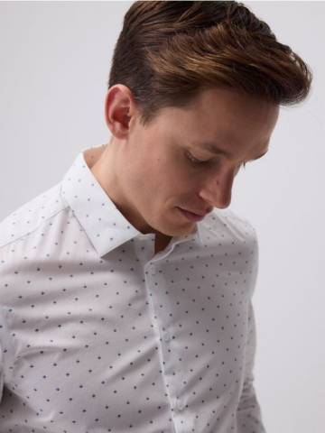 Reserved - Сорочка slim fit із дрібним квітковим принтом - білий - 7994H-00P Reserved - Сорочка slim fit із дрібним квітковим принтом - білий - 7994H-00P