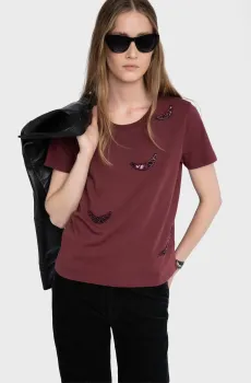 Женская бордовая футболка Alys Бордовый S ZADIG&VOLTAIRE JWTS02821_BURGUNDY