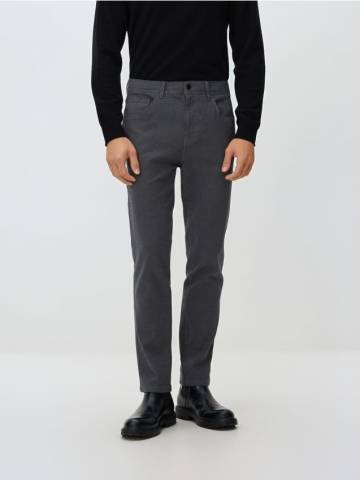 Reserved - Бавовняні штани slim fit - чорний - 525GC-99M