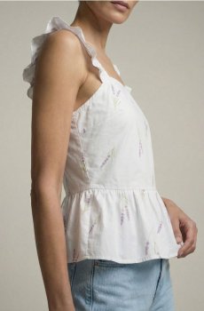 Бавовняна блуза-сорочка з воланами - різнобарвний