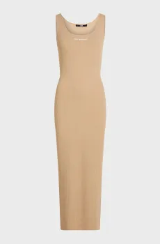 Женское бежевое платье sleeveless rib knit dress Бежевый L Karl Lagerfeld 245W1332