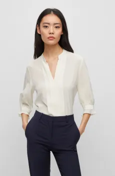 Женская белая шелковая блуза Белый 34 BOSS 50494739;118