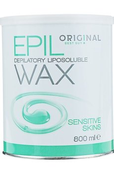 Жирорастворимый воск для депиляции Original Best Buy Epil Depilatory Liposoluble Wax зеленый, для чувствительной кожи, 800 мл