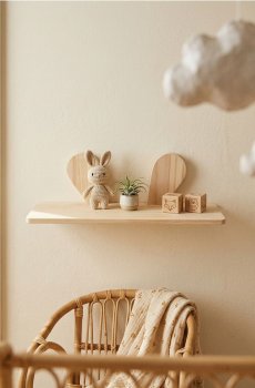 Настінна полиця з вушками - бежевий