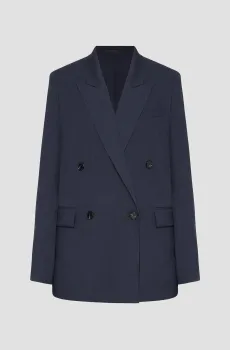 Женский темно-синий льняной жакет Синий 36 BOSS 50537956;404