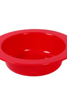 Детская тарелка глубокая для кормления Курносики от 6 месяцев, красная (7054)