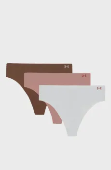 Женские трусики (3 шт) UA PURE STRETCH NO SHOW THONG -SOLID 3PK Разноцветный M Under Armour 1383893-014