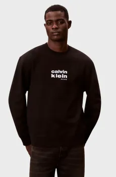 Мужской черный свитшот LS RETRO GRAPHIC Черный L Calvin Klein LV04LE250G