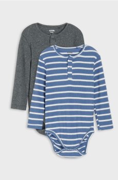 Бавовняне боді з рубчастого трикотажу 2 pack - mid blue