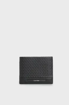 Мужской черный кожаный кошелек MODERN BAR BIFOLD 6CC W/BILL Черный ONESIZE Calvin Klein K50K511374
