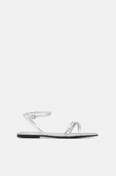 Женские серебряные сандалии Серебряный 38 HUGO 9768