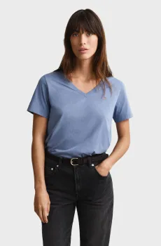 Женская голубая футболка SHIELD Голубой S Gant 4200750