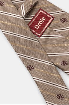 Шелковый галстук Drôle de Monsieur La Cravate Rayure Monogramme
