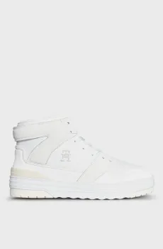 Женские белые кожаные кроссовки TH HI BASKET SNEAKER Белый 36 Tommy Hilfiger FW0FW07308