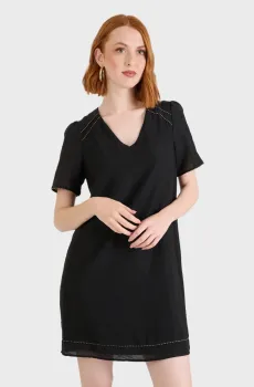 Женское черное платье Черный 40 Naf Naf CENR044