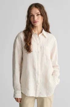 Женская льняная рубашка в полоску REL STRIPED LINEN Разноцветный 38 Gant 4300320