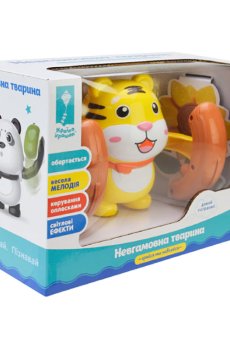 Музыкальная игрушка Країна Іграшок Неугомонное животное Тигр, поет на украинском языке, от 3 лет, 22.5*10.6*15.5 см (PL-724-05)