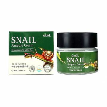Крем для лица Ekel Snail Ampule Cream с муцином улитки, 70 мл Крем для лица Ekel Snail Ampule Cream с муцином улитки, 70 мл
