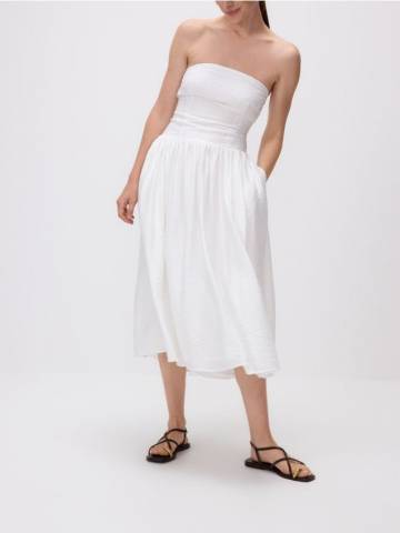 Reserved - LADIES` DRESS - білий - XV459-00X