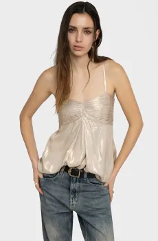 Женский золотистый топ Cippie Золотой S ZADIG&VOLTAIRE WWCR01311_GOLD