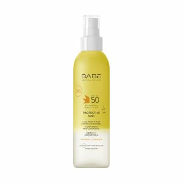 Солнцезащитный невидимый спрей-мист для лица, тела и волос BABE Laboratorios Protective Mist SPF 50, 150 мл Солнцезащитный невидимый спрей-мист для лица, тела и волос BABE Laboratorios Protective Mist SPF 50, 150 мл