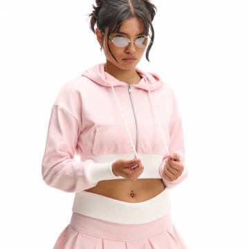 Cropp - Укорочене худі - пастельний рожевий Cropp - Укорочене худі - пастельний рожевий