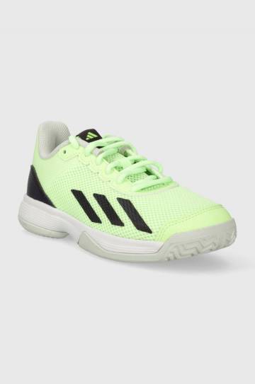 Детские кроссовки adidas Performance Courtflash K цвет зелёный Детские кроссовки adidas Performance Courtflash K цвет зелёный