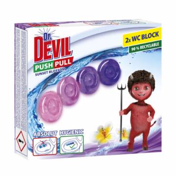 Туалетный блок для унитаза Dr. Devil Цветочный закат, 2*20 г Туалетный блок для унитаза Dr. Devil Цветочный закат, 2*20 г