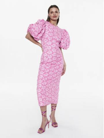 ROTATE Коктейльна сукня Jacquard Puff RT2393 Рожевий Slim Fit ROTATE Коктейльна сукня Jacquard Puff RT2393 Рожевий Slim Fit