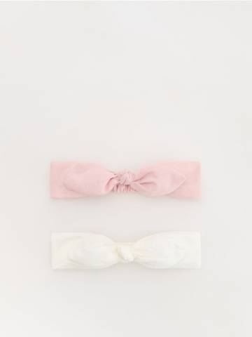 Reserved - Бавовняна повязка на голову з бантом 2 шт. - різнобарвний - 991EM-MLC