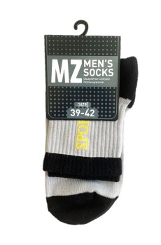 Носки мужские Modna Zona RT1321-133 средние, спортивные, серо-черные, размер 39-42