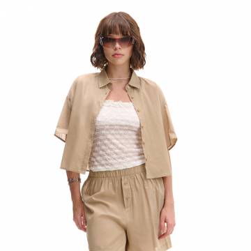 Cropp - Гладка сорочка oversize - бежевий Cropp - Гладка сорочка oversize - бежевий