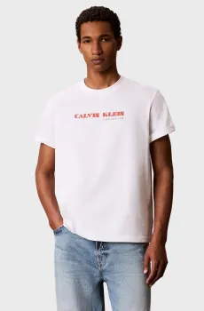 Мужская белая футболка 20S CALVIN RSRT PALMLF GRAPHI Белый XL Calvin Klein Jeans LV04RG825G