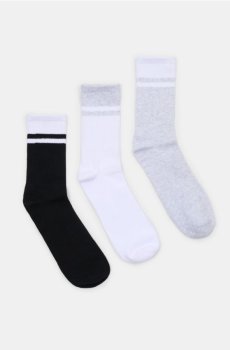 Довгі шкарпетки в смужку 3 штуки - білий