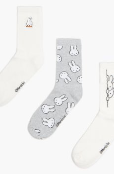 Cropp - Шкарпетки, 3 пари Miffy - білий