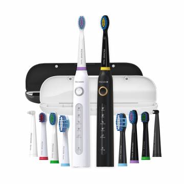 Набор PECHAM Black & White Travel Set PC-084 (звуковая электрическая зубная щетка, 2 шт + сменные насадки, 10 шт + чехол, 2 шт) Набор PECHAM Black & White Travel Set PC-084 (звуковая электрическая зубная щетка, 2 шт + сменные насадки, 10 шт + чехол, 2 шт)