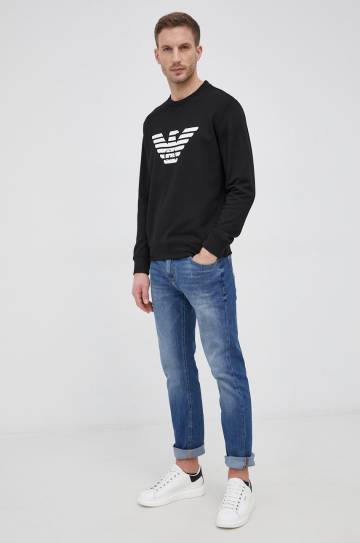 Кофта Emporio Armani мужская цвет чёрный с принтом Кофта Emporio Armani мужская цвет чёрный с принтом