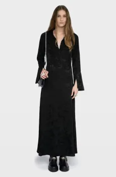Женское черное шелковое платье Rikal Черный XS ZADIG&VOLTAIRE WWDR02539_BLACK