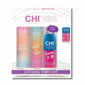 Набор для стайлинга волос CHI Vibes Catching Kit (Better Together, 24 г + Wake + Fake, 150 г + Know It All, 237 мл) Набор для стайлинга волос CHI Vibes Catching Kit (Better Together, 24 г + Wake + Fake, 150 г + Know It All, 237 мл)