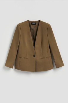 Reserved - Гладкий блейзер - оливковий - 063JL-91X