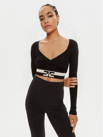 Elisabetta Franchi Блузка MK-55S-46E2-V250 Чорний Slim Fit Elisabetta Franchi Блузка MK-55S-46E2-V250 Чорний Slim Fit
