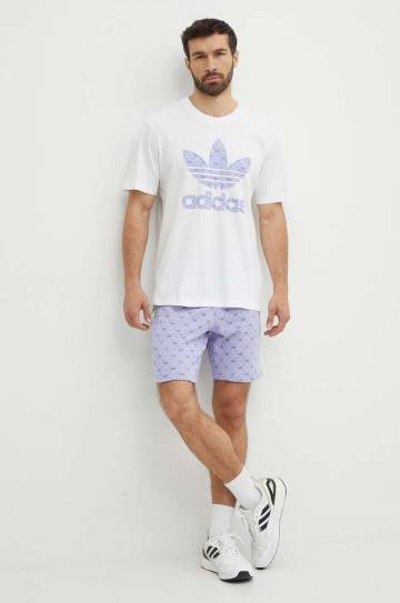 Хлопковая футболка adidas Originals мужская цвет белый с принтом IS0205 Хлопковая футболка adidas Originals мужская цвет белый с принтом IS0205